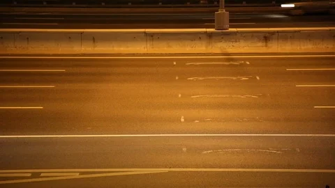 Night highway in Moscow Stock Footage