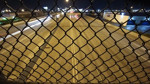 Night Highway Overpass Timelapse Stock Footage 97568969