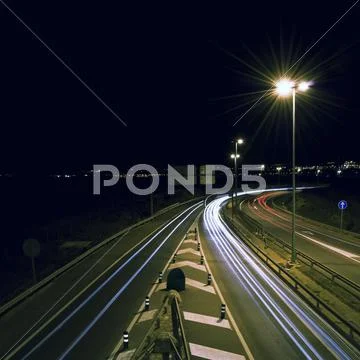 Night Highway Stock Photos