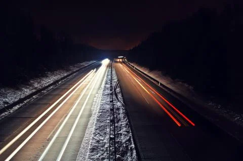 Night highway Stock Photos