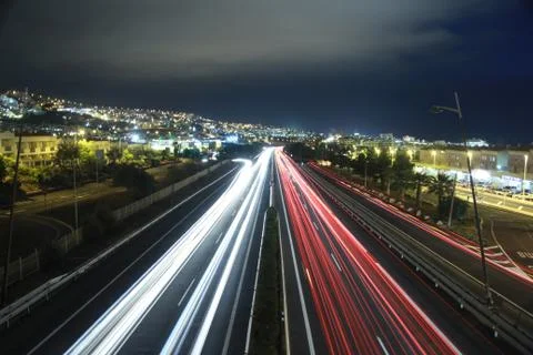 Night highway Stock Photos