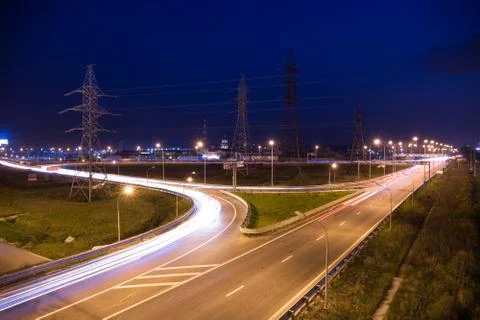 Night highway Stock Photos