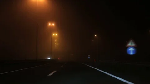Night Highway Ride Stock Footage 70294377