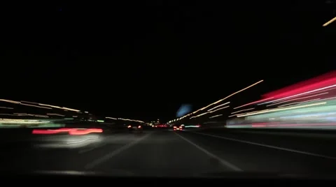 Night highway timelapse - POV - fast Stock-Footage 64825611