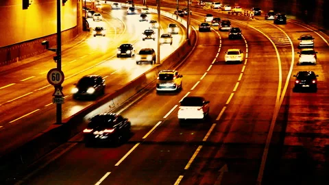Night highway traffic Stock Footage 150332607