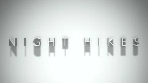 Night Hikes 3D title animation with shadows on a white background Stock Footage 296673963