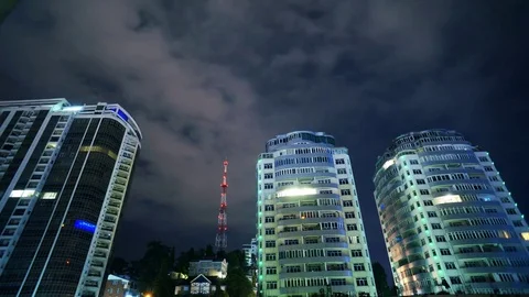Night at home in Sochi Stock Footage 74356894