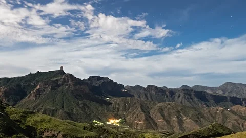 Night hyperlapse over Tejeda, Gran Canaria Stock Footage 124258466