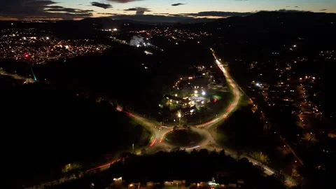 Night hyperlapse of roundabout glenrothes Stock Footage 320137871