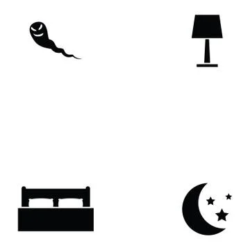 Night icon set Stock Illustration