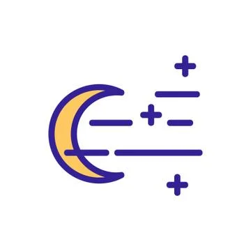 Night icon vector. Isolated contour symbol illustration 스톡 일러스트