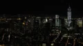 Night Illuminated One World Trade Center Manhattan Aerial View New York City NYC HD Footage
