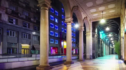 Night illumination milan center traffic crossroad street 4k time lapse italy Stock Footage 54244324