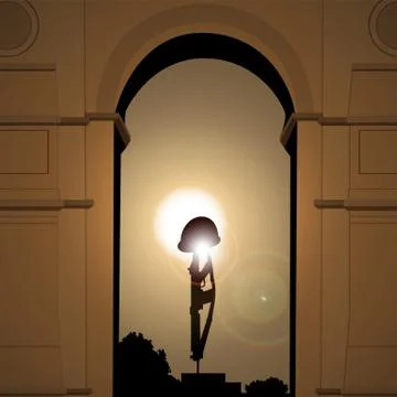 Night India gate Stock Illustration
