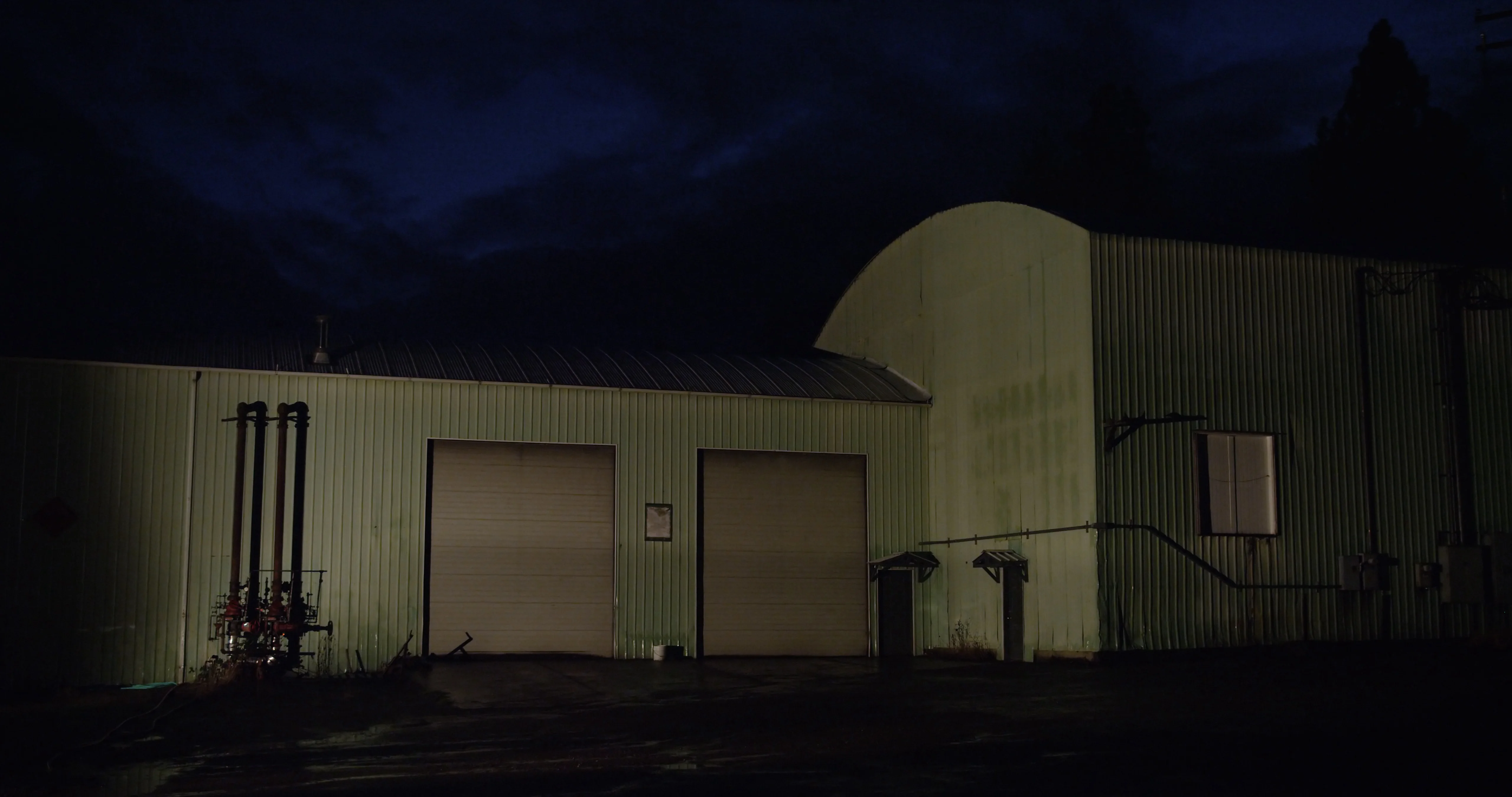warehouse outside night