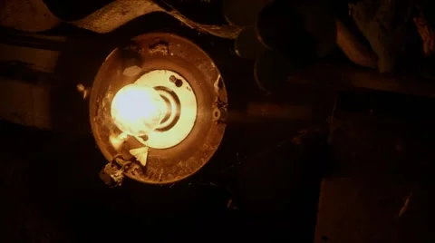 Night Insects Fly to Light of Old Lamp Close up Stock Footage 66543814