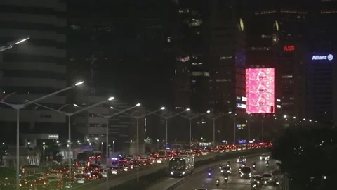 (Night) Jakarta Traffic At sudirman 스톡 동영상 222504853