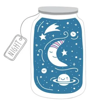 Night in a jar Stock Illustration