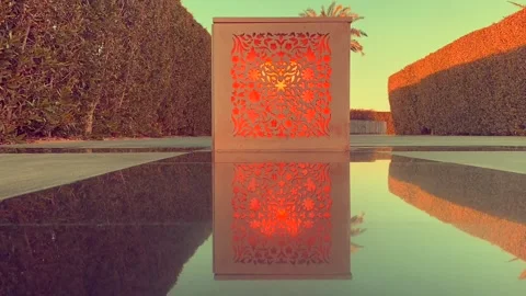 Night jar solar box light powered lamp at sheikh zayed grand mosque abu dhabi Stock Footage 123127887