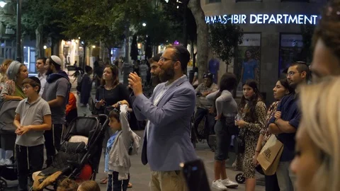 Night Jerusalem Israel Stock Footage 114889928