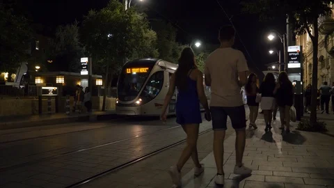 Night Jerusalem Israel Stock Footage 114890153