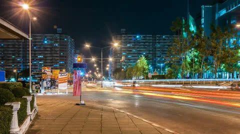 Night junction Stock Footage 22751854