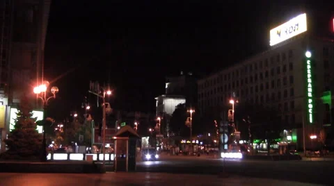 Night in Kiev Ukraine Stock Footage 46163554