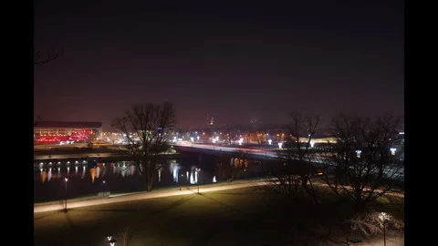 A night  in Krakow, Poland Stock Footage 101796372