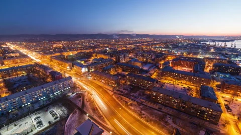 Night in Krasnoyarsk 스톡 동영상 50536686