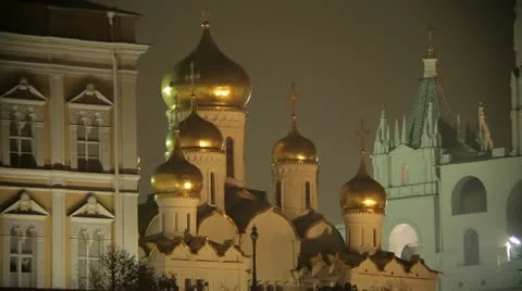 Night kremlin embankment Stock Footage 12362293