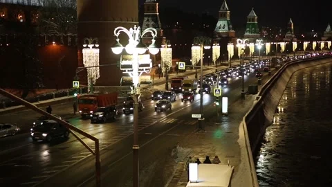 Night Kremlin view Stock Footage 88432277