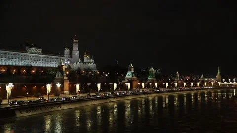 Night Kremlin view Stock Footage 88432326