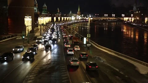 Night Kremlin view Stock Footage 88433021