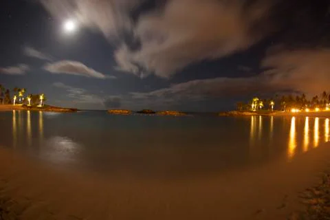 Night at the Lagoon 库存照片