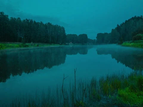 Night lake time lapse Stock Footage 70808758