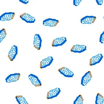 Night lamp in stone form isometric icon seamless pattern Stock Illustration