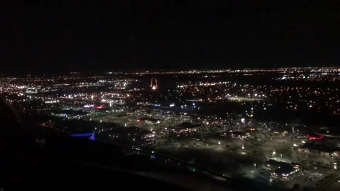 Night Landing Runway 14 Stock Footage
