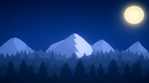 Night Landscape 2D Stock Footage 102363460