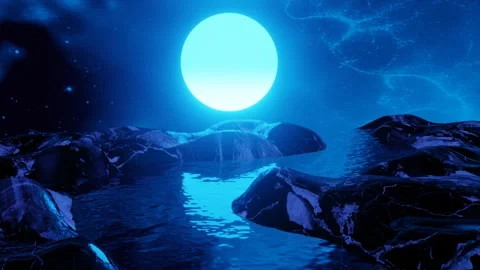 Night Landscape Animated Composition Stock Footage 276497062