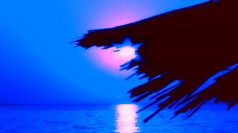 Night landscape coast Stock Footage 30427332