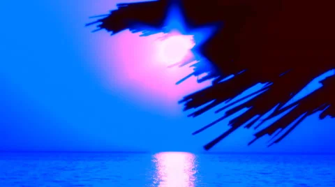 Night landscape coast Stock Footage 30427611