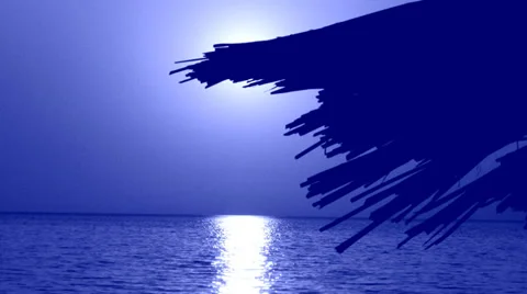 Night landscape coast Stock Footage 30428123
