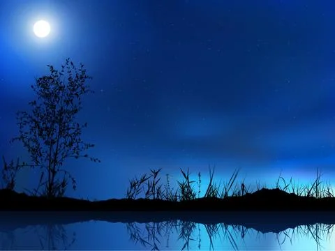 Night Landscape Stock Illustration