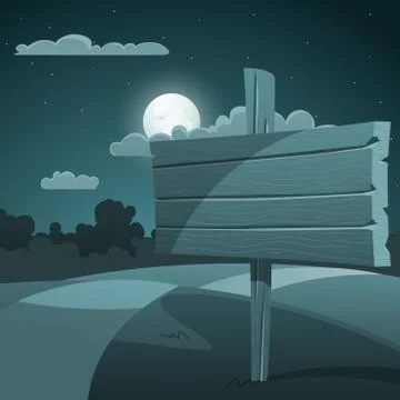 Night Landscape Stock Illustration