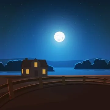Night Landscape Stock Illustration
