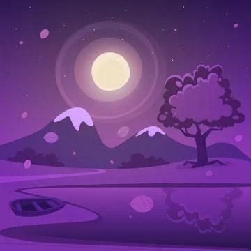 Night Landscape Stock Illustration