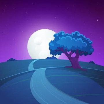 Night Landscape Stock Illustration