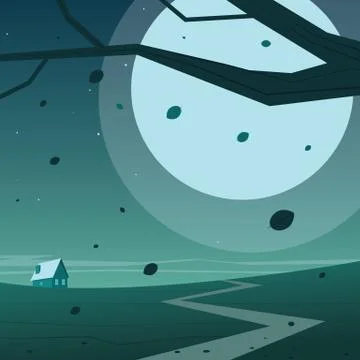 Night Landscape Stock Illustration