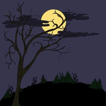 Night landscape. Stock Illustration
