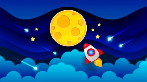 Night Landscape Of Thick Clouds The Night Sky A Beautiful Landscape Vector Stock Illustration